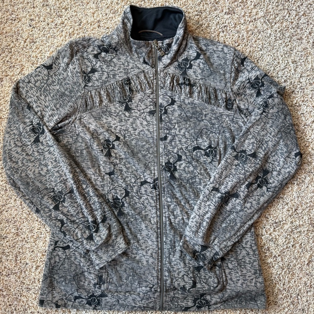 Merrell Opti-Wick Full Zip Light Jacket Sweatshirt Black Brown Grey Womens L - Picture 10 of 10